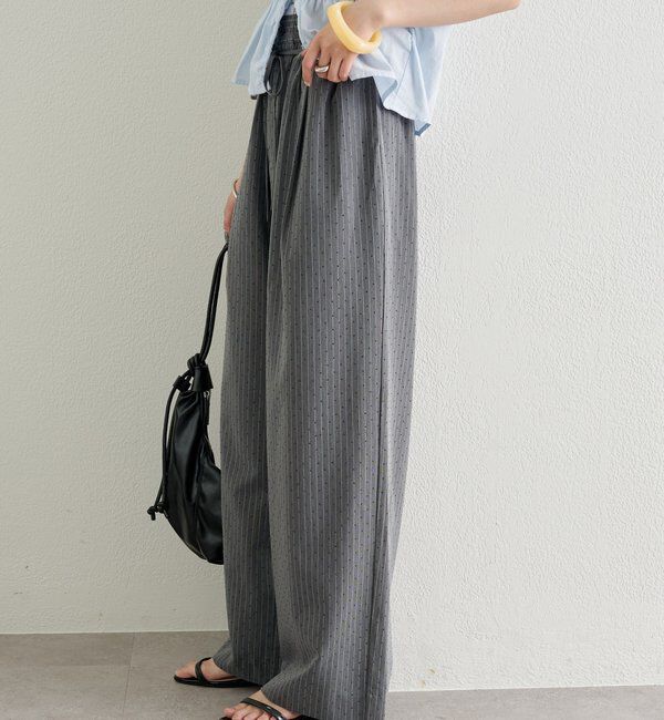  「ラインストーンWベルトパンツ」|チノ|