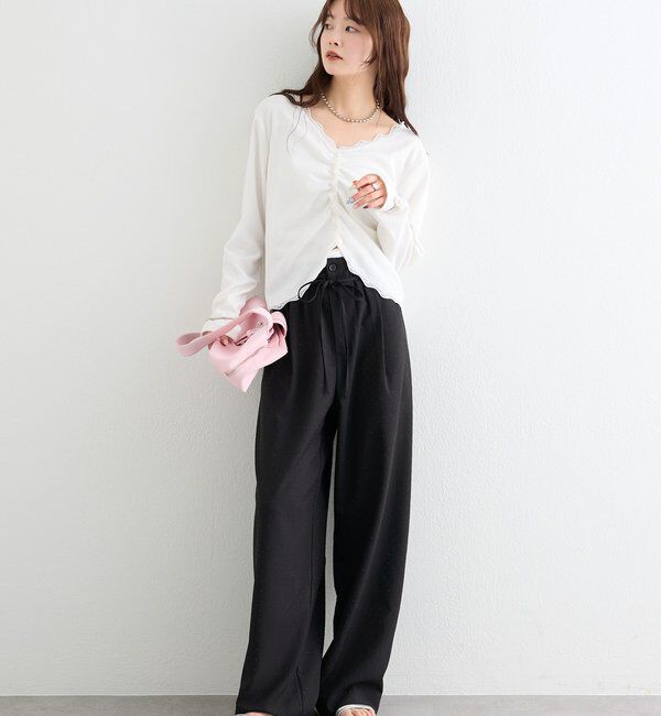  「ラインストーンWベルトパンツ」|チノ|