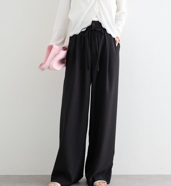  「ラインストーンWベルトパンツ」|チノ|