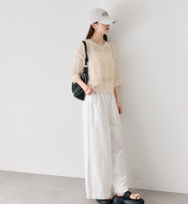  「フリルライン半袖ニット」|ニット・セーター|