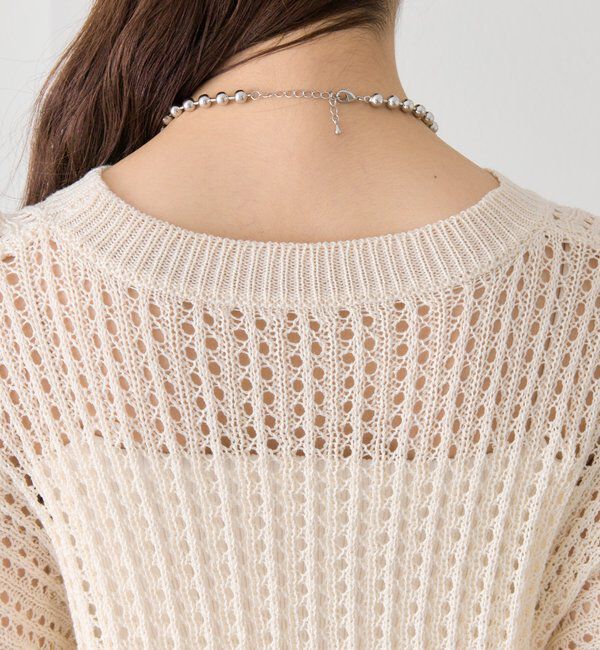  「フリルライン半袖ニット」|ニット・セーター|