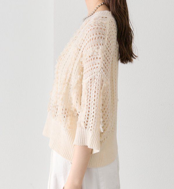  「フリルライン半袖ニット」|ニット・セーター|