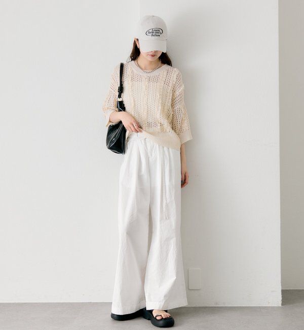  「フリルライン半袖ニット」|ニット・セーター|