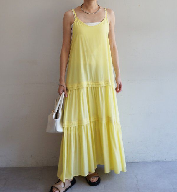  「サテンティアードキャミワンピース」|ワンピース|