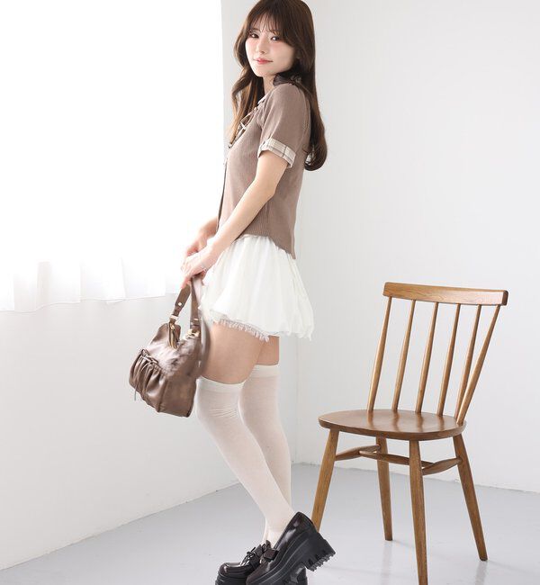  「レース付きバルーンミニスカパン」|スカート|