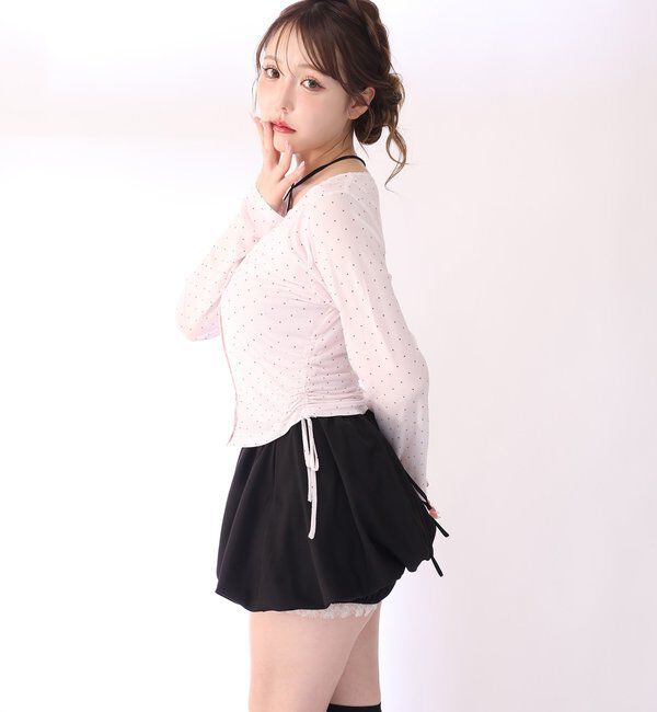  「レース付きバルーンミニスカパン」|スカート|