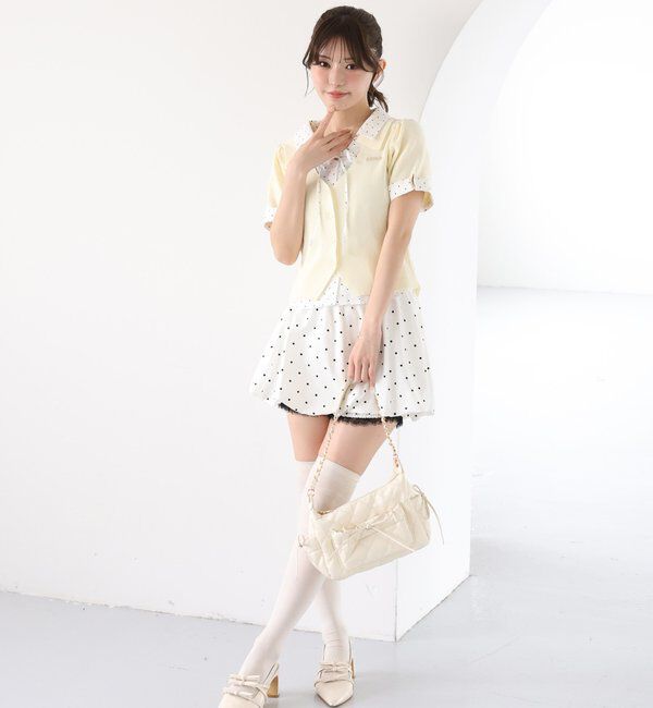  「レース付きバルーンミニスカパン」|スカート|