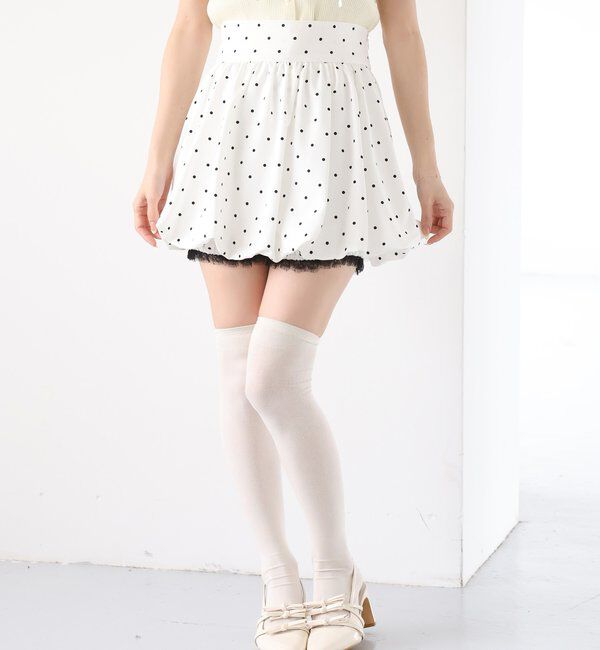  「レース付きバルーンミニスカパン」|スカート|
