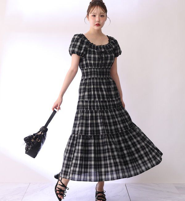  「【XSサイズあり】ウエストシャーリングリボンロングワンピース」|ワンピース|