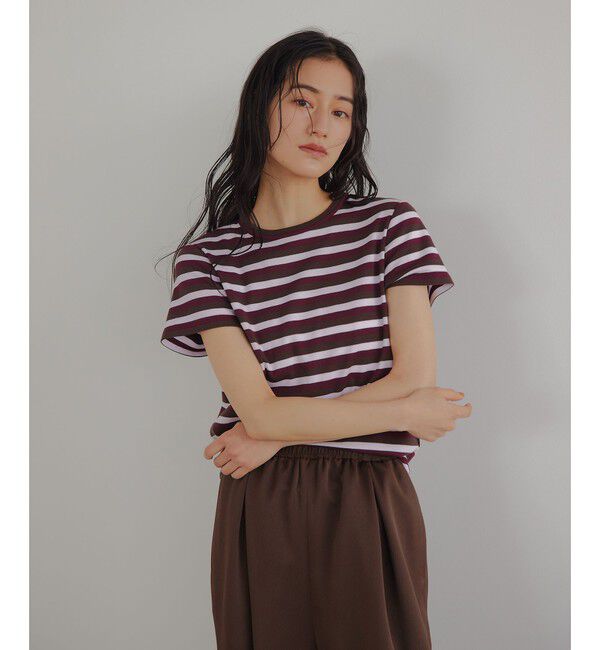 EMMEL REFINES「＜EMMEL REFINES＞EM フライスクルーネック チビTシャツ」|Tシャツ・カットソー|WINE