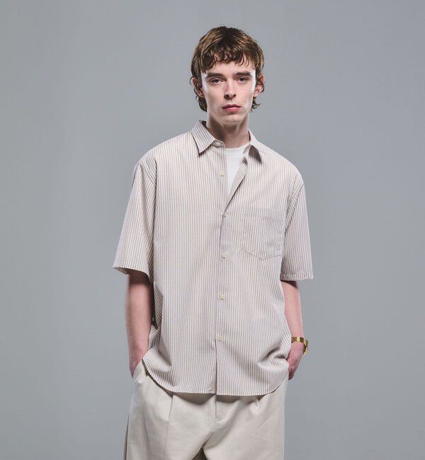 UNITED ARROWS green label relaxing「ウォッシャブルトロ パターン ジャスト ルーズ 半袖 シャツ -ウォッシャブル・ストレッチ-」|シャツ・ブラウス|NATURAL