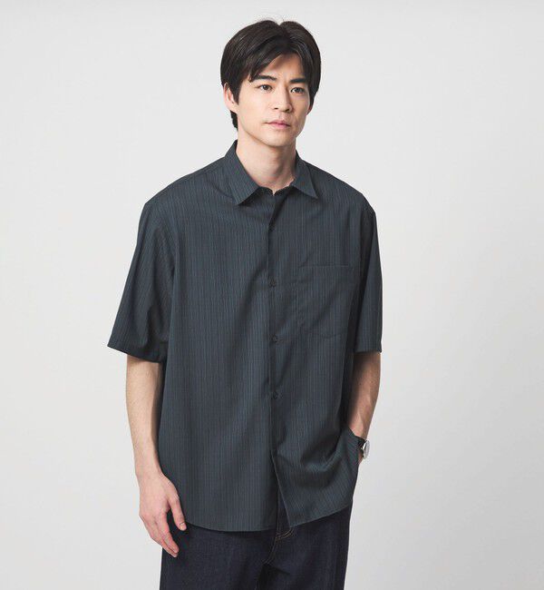 UNITED ARROWS green label relaxing「ウォッシャブルトロ パターン ジャスト ルーズ 半袖 シャツ -ウォッシャブル・ストレッチ-」|シャツ・ブラウス|