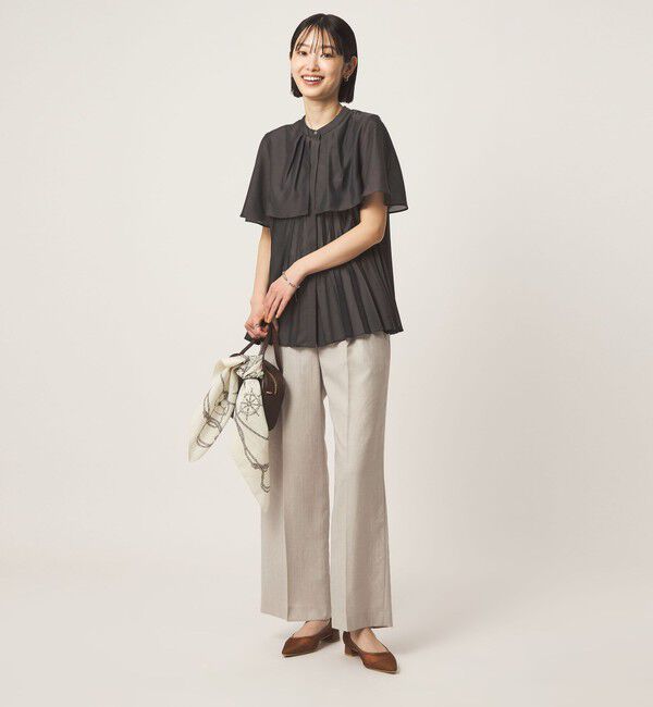 UNITED ARROWS green label relaxing「ヨーク プリーツ ショートスリーブ ブラウス」|シャツ・ブラウス|