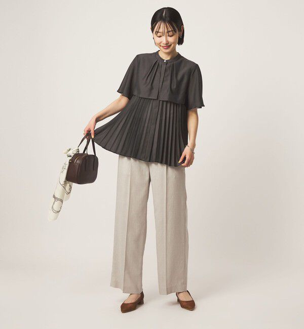 UNITED ARROWS green label relaxing「ヨーク プリーツ ショートスリーブ ブラウス」|シャツ・ブラウス|