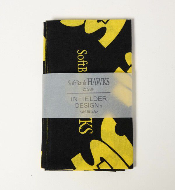 UNITED ARROWS green label relaxing「【別注】＜SoftBank HAWKS&times;INFIELDER DESIGN&times;GLR＞てぬぐい」|ハンカチ|BLACK