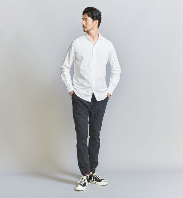 BEAUTY&YOUTH UNITED ARROWS「【WEB限定 WARDROBE SMART】コットン ワイドカラー スキッパー シャツ」|シャツ・ブラウス|