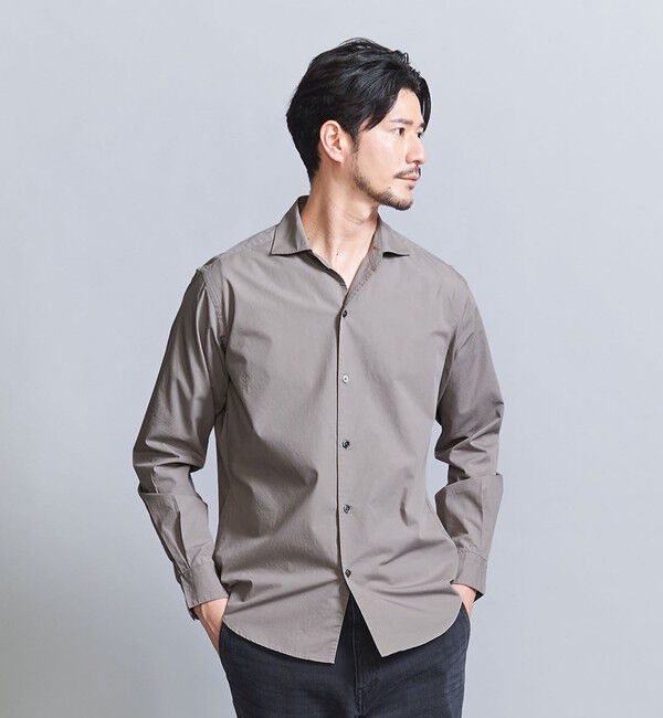 BEAUTY&YOUTH UNITED ARROWS「【WEB限定 WARDROBE SMART】コットン ワイドカラー スキッパー シャツ」|シャツ・ブラウス|