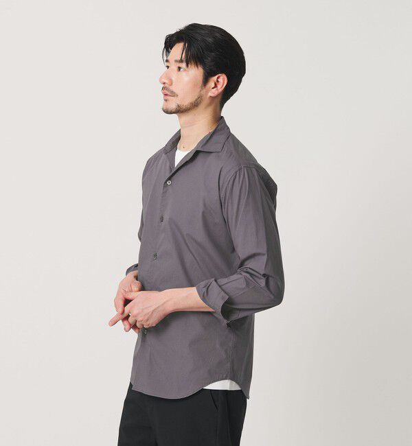 BEAUTY&YOUTH UNITED ARROWS「【WEB限定 WARDROBE SMART】コットン ワイドカラー スキッパー シャツ」|シャツ・ブラウス|