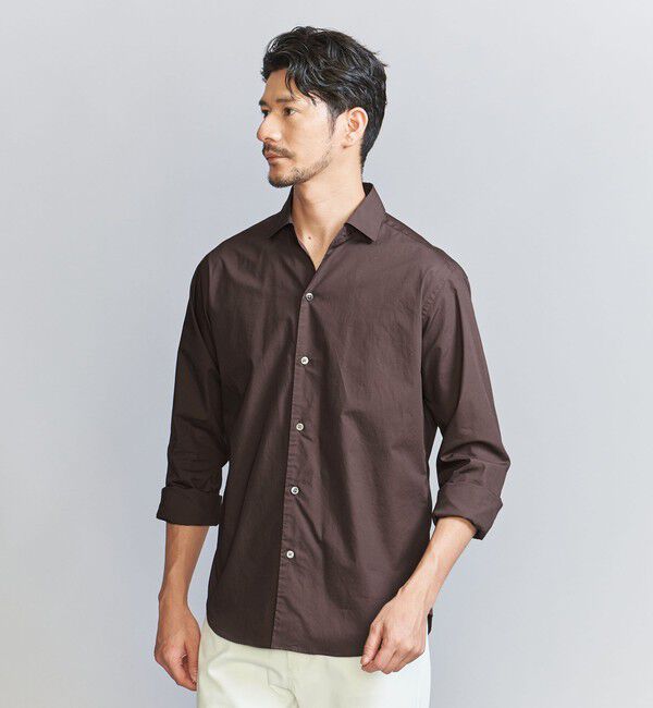 BEAUTY&YOUTH UNITED ARROWS「【WEB限定 WARDROBE SMART】コットン ワイドカラー スキッパー シャツ」|シャツ・ブラウス|