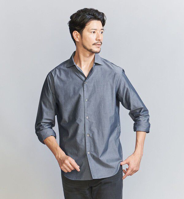 BEAUTY&YOUTH UNITED ARROWS「【WEB限定 WARDROBE SMART】コットン ワイドカラー スキッパー シャツ」|シャツ・ブラウス|