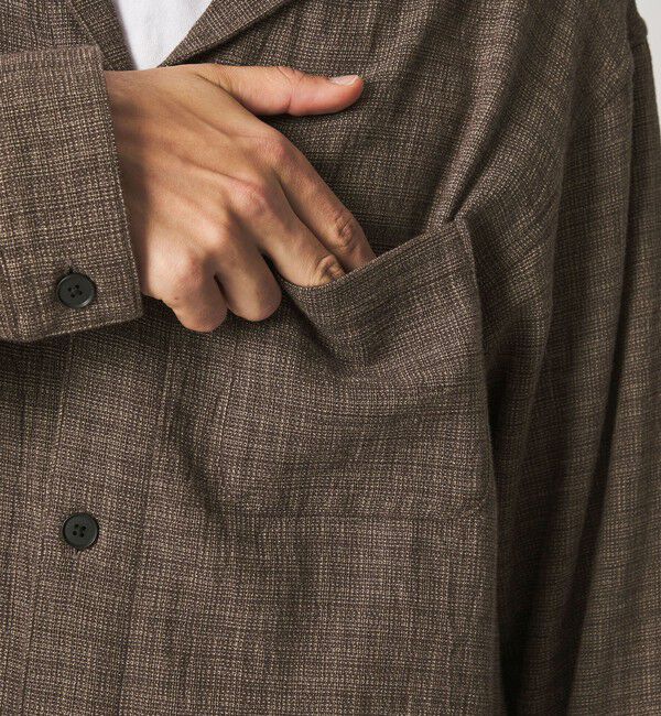 STEVEN ALAN「＜Steven Alan＞ コットンメッシュ チェック オープンカラー オーバー シャツ」|シャツ・ブラウス|