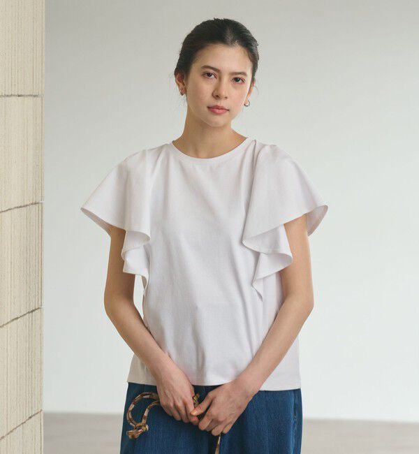BEAUTY&YOUTH UNITED ARROWS「【WEB限定】ラッフル フリルスリーブプルオーバー 遮熱 吸水速乾」|Tシャツ・カットソー|