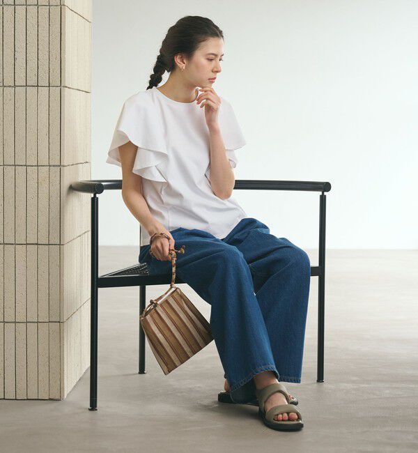 BEAUTY&YOUTH UNITED ARROWS「【WEB限定】ラッフル フリルスリーブプルオーバー 遮熱 吸水速乾」|Tシャツ・カットソー|