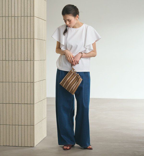 BEAUTY&YOUTH UNITED ARROWS「【WEB限定】ラッフル フリルスリーブプルオーバー 遮熱 吸水速乾」|Tシャツ・カットソー|