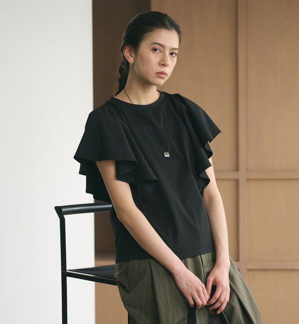 BEAUTY&YOUTH UNITED ARROWS「【WEB限定】ラッフル フリルスリーブプルオーバー 遮熱 吸水速乾」|Tシャツ・カットソー|
