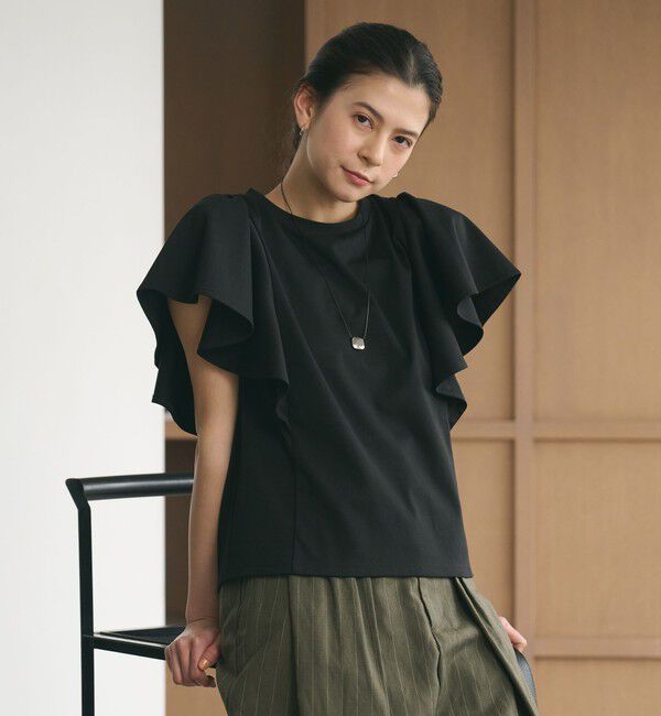 BEAUTY&YOUTH UNITED ARROWS「【WEB限定】ラッフル フリルスリーブプルオーバー 遮熱 吸水速乾」|Tシャツ・カットソー|