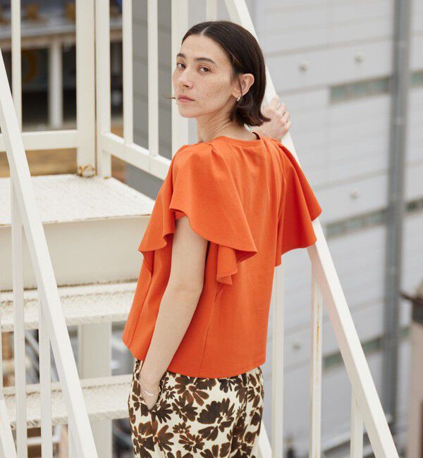 BEAUTY&YOUTH UNITED ARROWS「【WEB限定】ラッフル フリルスリーブプルオーバー 遮熱 吸水速乾」|Tシャツ・カットソー|