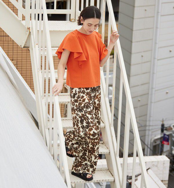 BEAUTY&YOUTH UNITED ARROWS「【WEB限定】ラッフル フリルスリーブプルオーバー 遮熱 吸水速乾」|Tシャツ・カットソー|