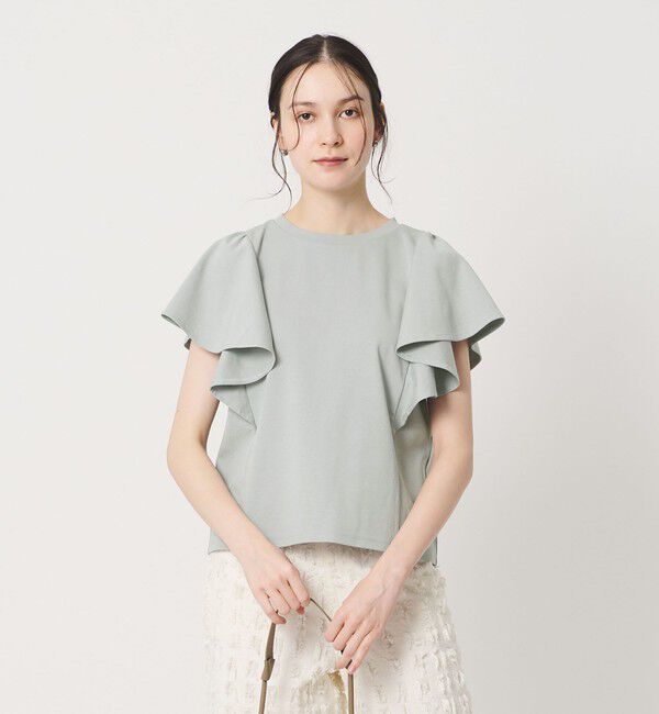 BEAUTY&YOUTH UNITED ARROWS「【WEB限定】ラッフル フリルスリーブプルオーバー 遮熱 吸水速乾」|Tシャツ・カットソー|LT.BLUE