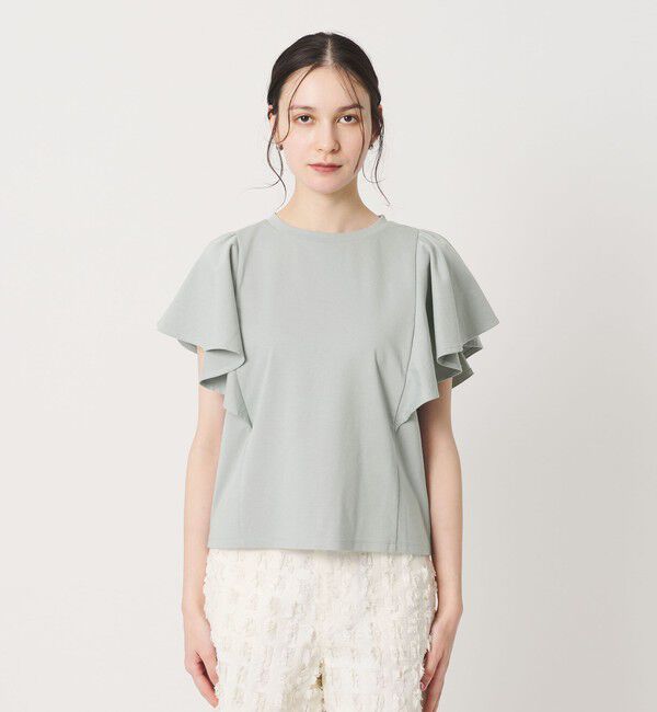 BEAUTY&YOUTH UNITED ARROWS「【WEB限定】ラッフル フリルスリーブプルオーバー 遮熱 吸水速乾」|Tシャツ・カットソー|