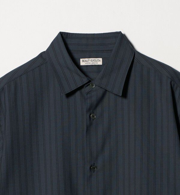 BEAUTY&YOUTH UNITED ARROWS「尾州 ストライプ レギュラー ショートスリーブ シャツ GRANDE TAPERD型 ウォッシャブル MADE IN JAPAN」|シャツ・ブラウス|