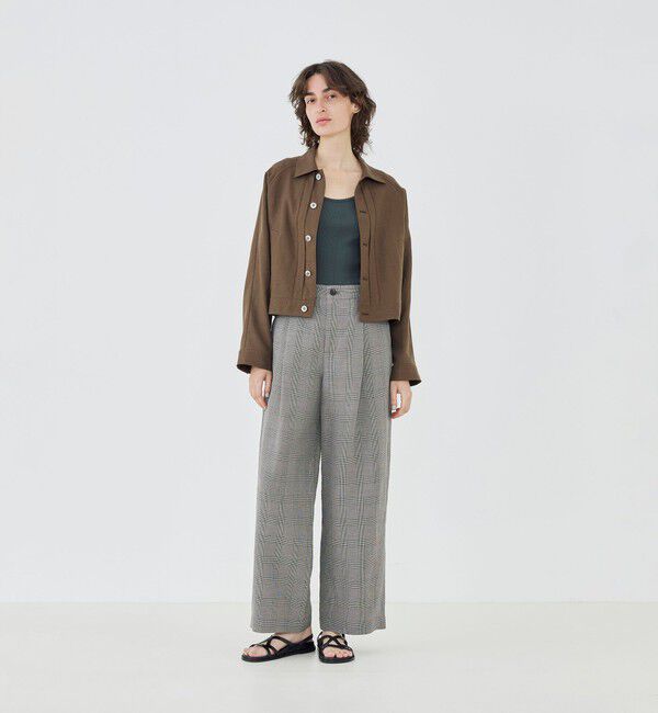 GALERIE VIE「リネンキュプラシルクコンパクト タックパンツ」|その他|