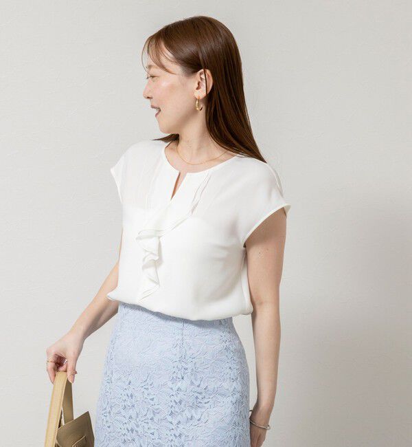 NOLLEY'S sophi「ウォッシャブルストレッチジョーゼットフロントラッフルブラウス」|シャツ・ブラウス|