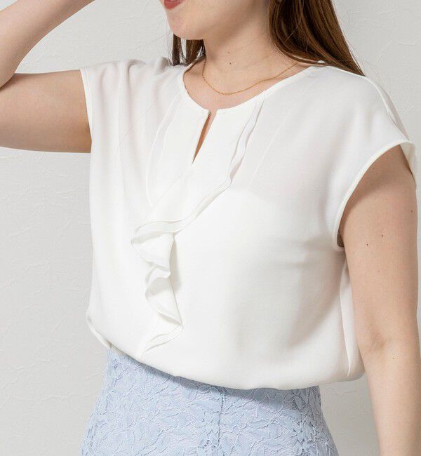 NOLLEY'S sophi「ウォッシャブルストレッチジョーゼットフロントラッフルブラウス」|シャツ・ブラウス|