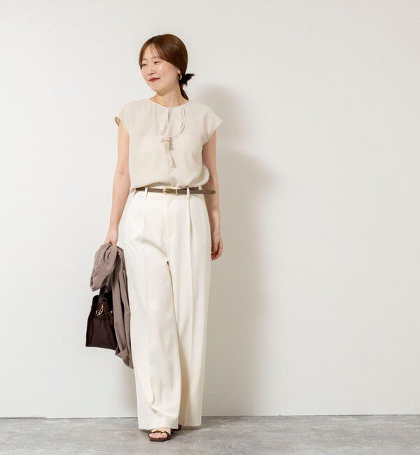 NOLLEY'S sophi「ウォッシャブルストレッチジョーゼットフロントラッフルブラウス」|シャツ・ブラウス|