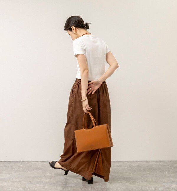 MAQWEL「【MAQWEL/マクウェル】ウォッシャブルCOTTON RIB 半袖Tシャツ」|Tシャツ・カットソー|