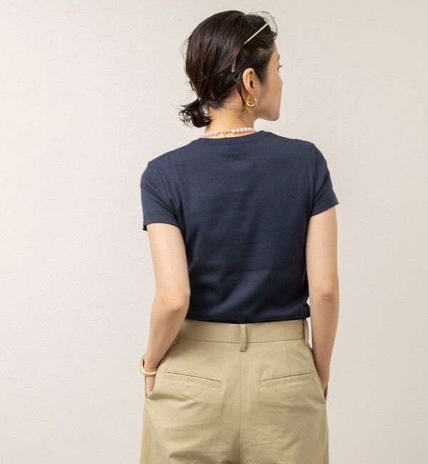 MAQWEL「【MAQWEL/マクウェル】ウォッシャブルCOTTON RIB 半袖Tシャツ」|Tシャツ・カットソー|