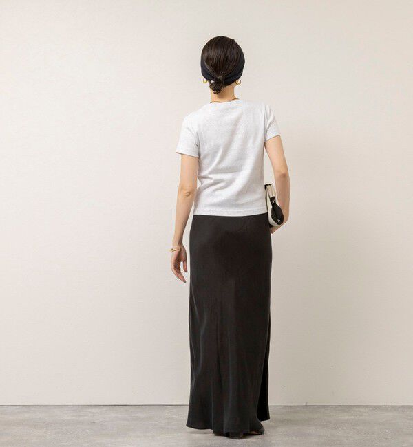 MAQWEL「【MAQWEL/マクウェル】ウォッシャブルCOTTON RIB 半袖Tシャツ」|Tシャツ・カットソー|