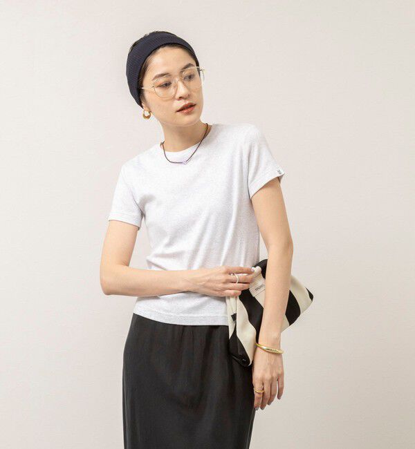 MAQWEL「【MAQWEL/マクウェル】ウォッシャブルCOTTON RIB 半袖Tシャツ」|Tシャツ・カットソー|