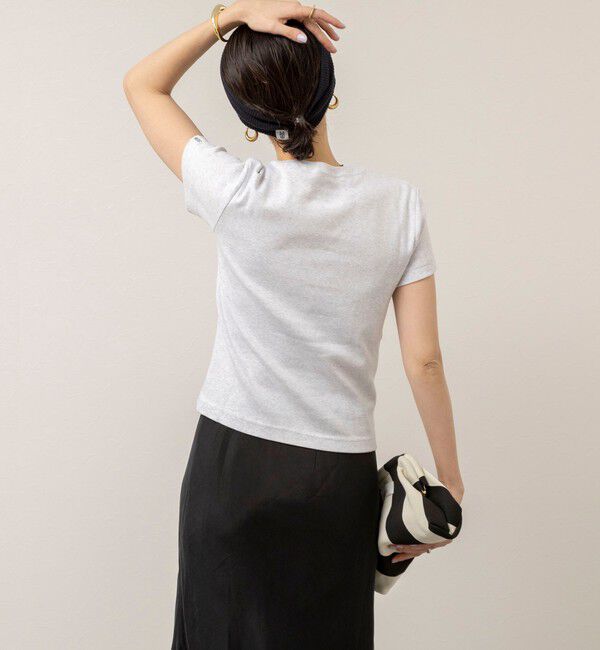 MAQWEL「【MAQWEL/マクウェル】ウォッシャブルCOTTON RIB 半袖Tシャツ」|Tシャツ・カットソー|