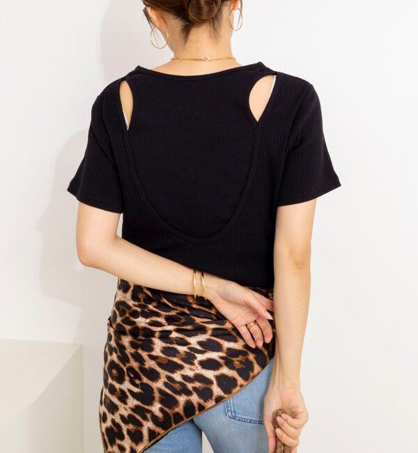 NOLLEY'S「ウォッシャブルバックデザインリブＴシャツ」|Tシャツ・カットソー|