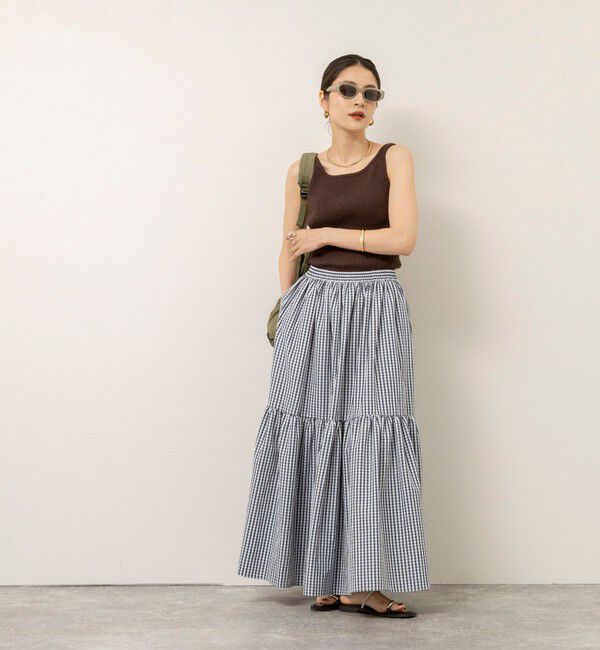 MAQWEL「【MAQWEL/マクウェル】ウォッシャブルチェックスカート」|フレア|