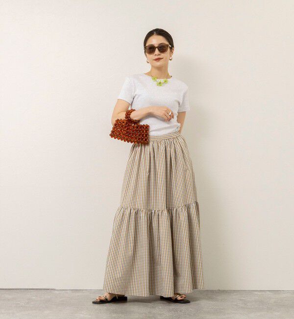 MAQWEL「【MAQWEL/マクウェル】ウォッシャブルチェックスカート」|フレア|