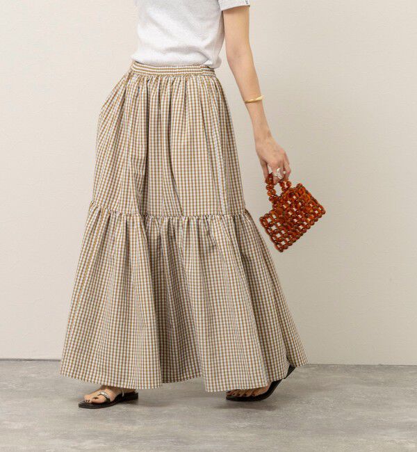 MAQWEL「【MAQWEL/マクウェル】ウォッシャブルチェックスカート」|フレア|