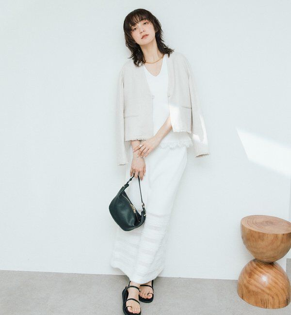  「予約【軽量/通気性抜群】ペーパーリネンノーカラージャケット」|テーラードジャケット|