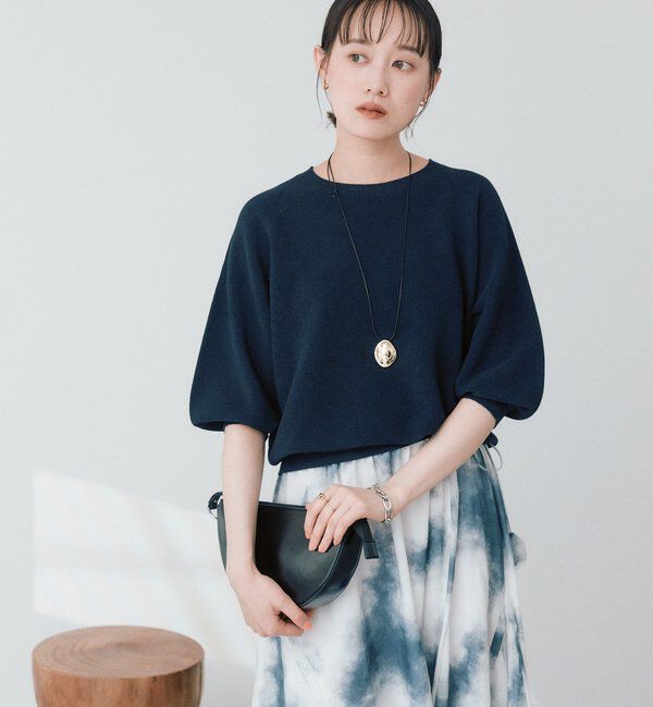  「【手洗い可能】ハーフバルーンスリーブニット」|ニット・セーター|